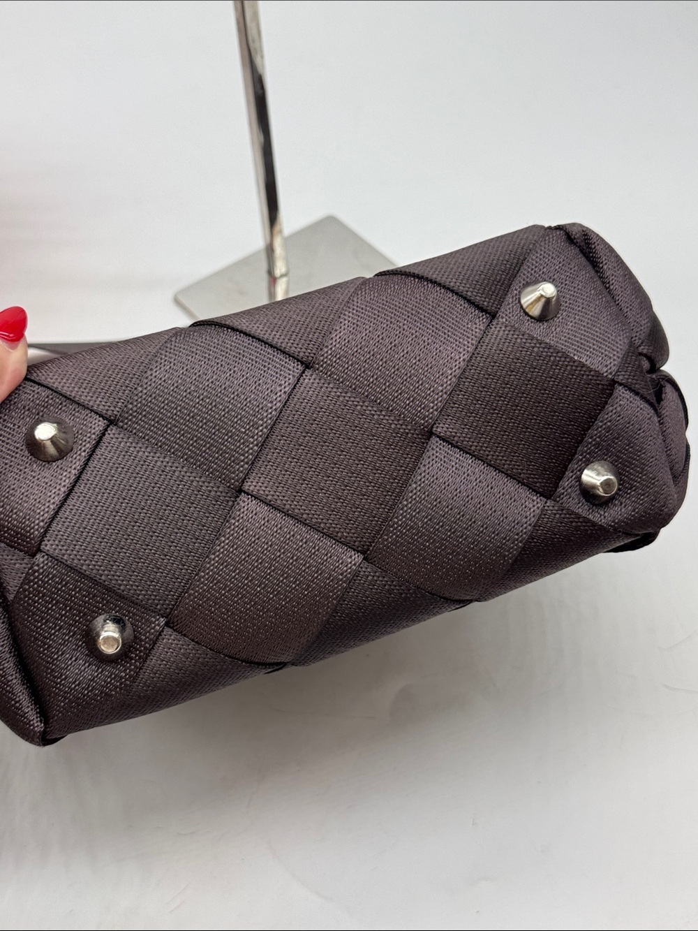 Maggie Bags Chocolate Brown Woven Crossbody Bag MCB10358 - Picture 12 of 14